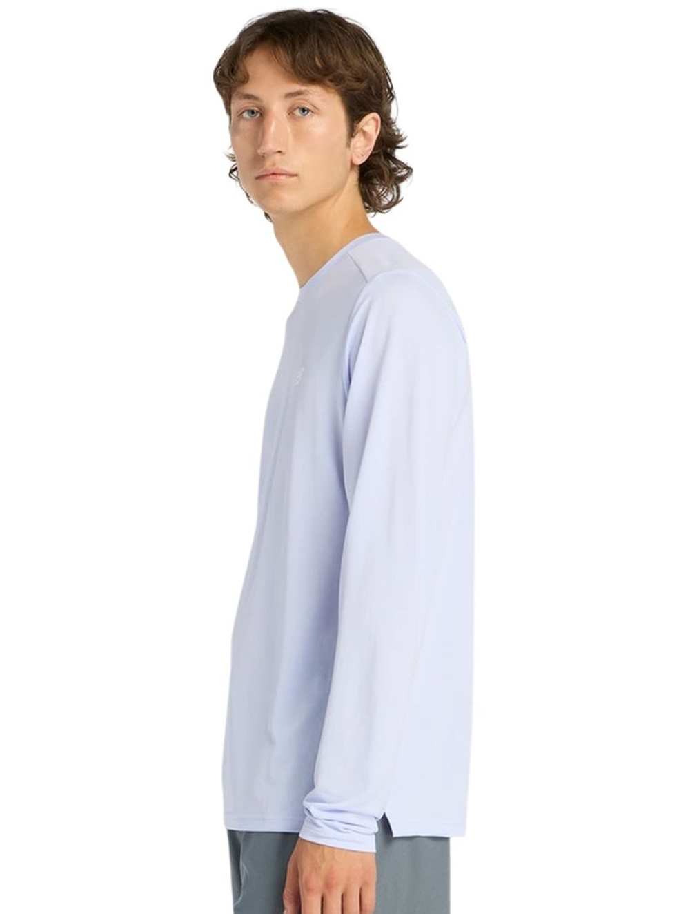 Мужская теннисная футболка New Balance Sport Long Sleeve — светло-фиолетовая