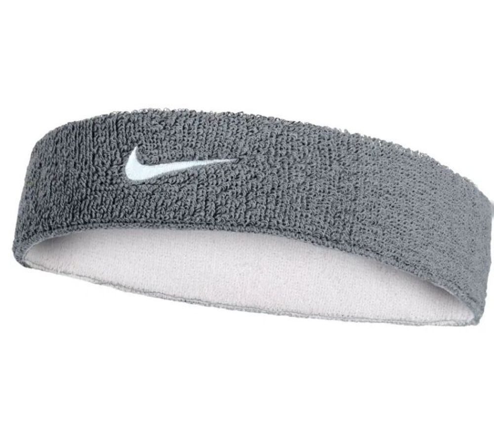 Повязка на голову теннисная Nike Swoosh Reversible Headband - cool grey/white