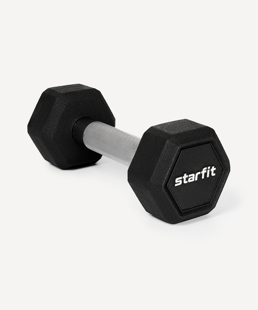 Гантель гексагональная STARFIT DB-301PRO 3 кг, обрезиненная, черный, пара