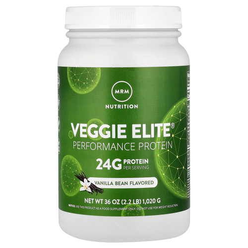 MRM Nutrition, Veggie Elite®, протеин для повышения производительности, со вкусом ванили, 1020 г (2,2 фунта)