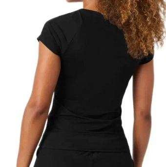 Женская теннисная футболка Björn Borg Ace V-Neck - black beauty