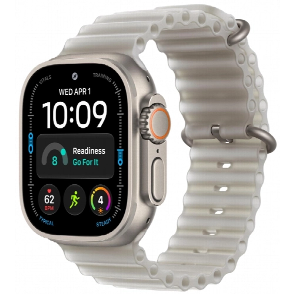 Смарт-часы Apple Watch Ultra 4 49 mm, Natural Titanium Case | ремешок Ocean band | Translucent Gray