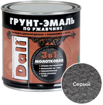 ГРУНТ- ЭМАЛЬ ПО РЖАВЧИНЕ "DALI" 3 В 1 МОЛОТКОВАЯ СЕРАЯ 0,75л РОГНЕДА 28232