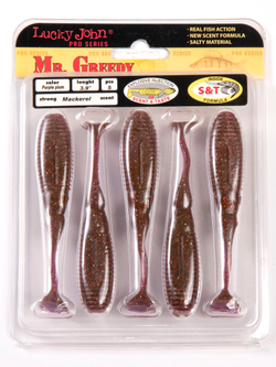 Виброхвосты съедобные LJ Pro Series MISTER GREEDY 3.9in (9,9 см), цв. S13, 5 шт.