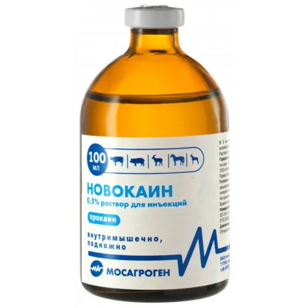 Новокаин 0,5%, раствор для инъекций, 100 мл