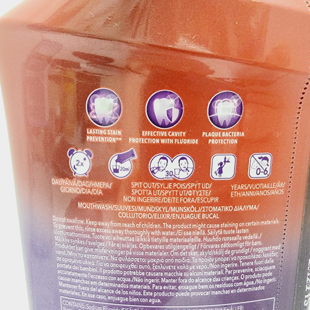 Ополаскиватель для рта Max White Purple Reveal с отбеливающим эффектом без спирта 500 мл (из Финляндии)