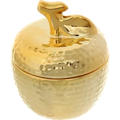 Шкатулка керамическая «GOLD Podarok», яблочко, цвет золото, 9*7*4см (в инд. коробке)
