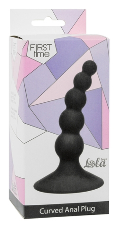 Анальная пробка Ribbed Plug Black 4108-03Lola