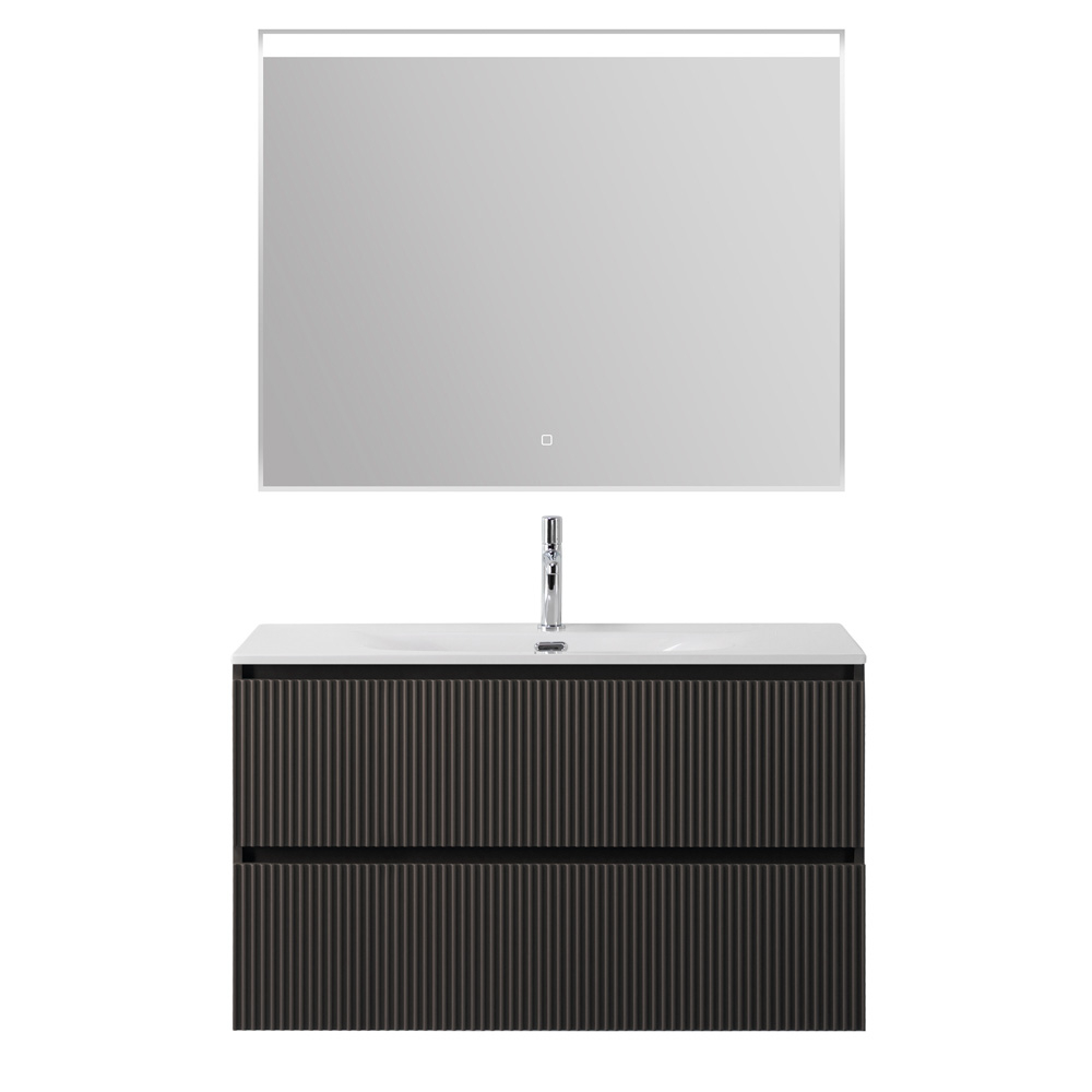 Тумба с раковиной подвесная BelBagno UNO-1200-2C-SO-GSO Темно-Серый матовый, раковина белая BB-8099-120