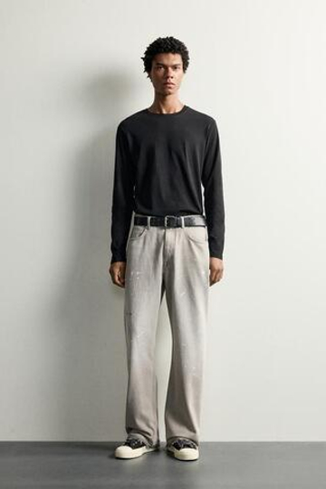 ZARA ДЖИНСЫ LOOSE FIT, СЕРЫЙ