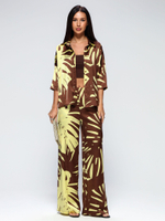 Костюм летний шелковый "ART SILK", 713.9054.09.11, цвет монстера лимон
