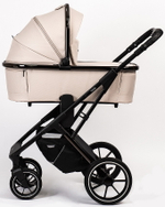 Детская коляска Peppy Tecla 3 в 1 с автокреслом First black Stone Chrome Edition (Бежевый)