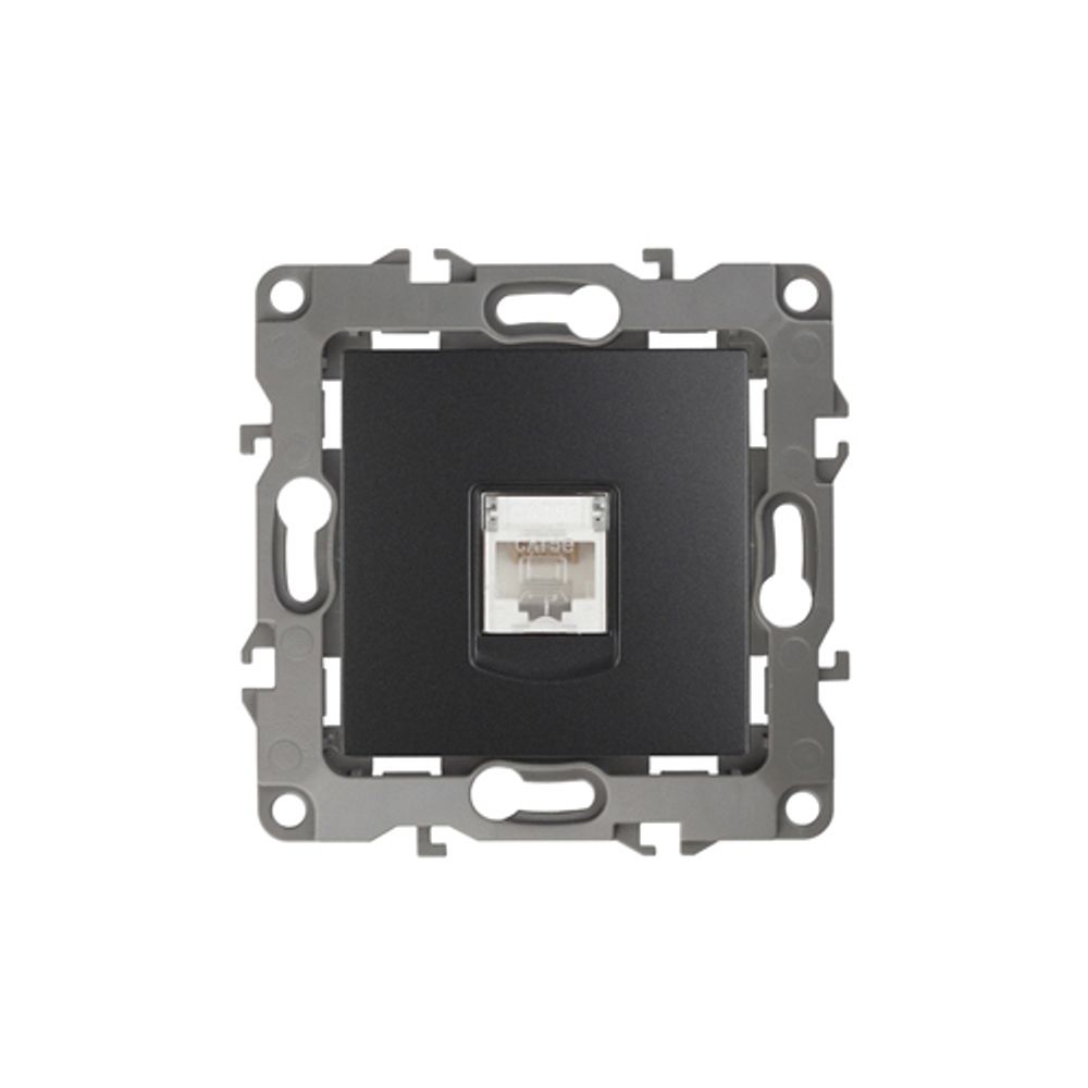 Розетка ЭРА Серия 12 12-3107-05 информационная RJ45 IP20 антрацит | Эра 12