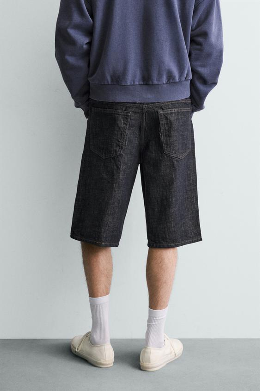 ZARA ДЖИНСОВЫЕ ШОРТЫ BAGGY FIT, ИНДИГО