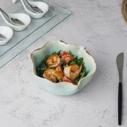 Салатник 450 мл 14*13,8 см h7 см емкость для закусок Sea Blue Flower Frutti di Mare P.L. [1]
