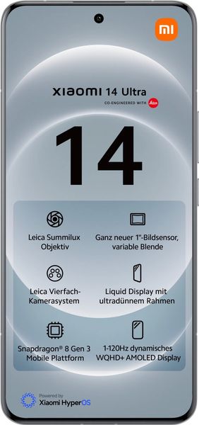Смартфон Xiaomi 14 Ultra 16/512 ГБ Global, Dual nano SIM, Белый | White