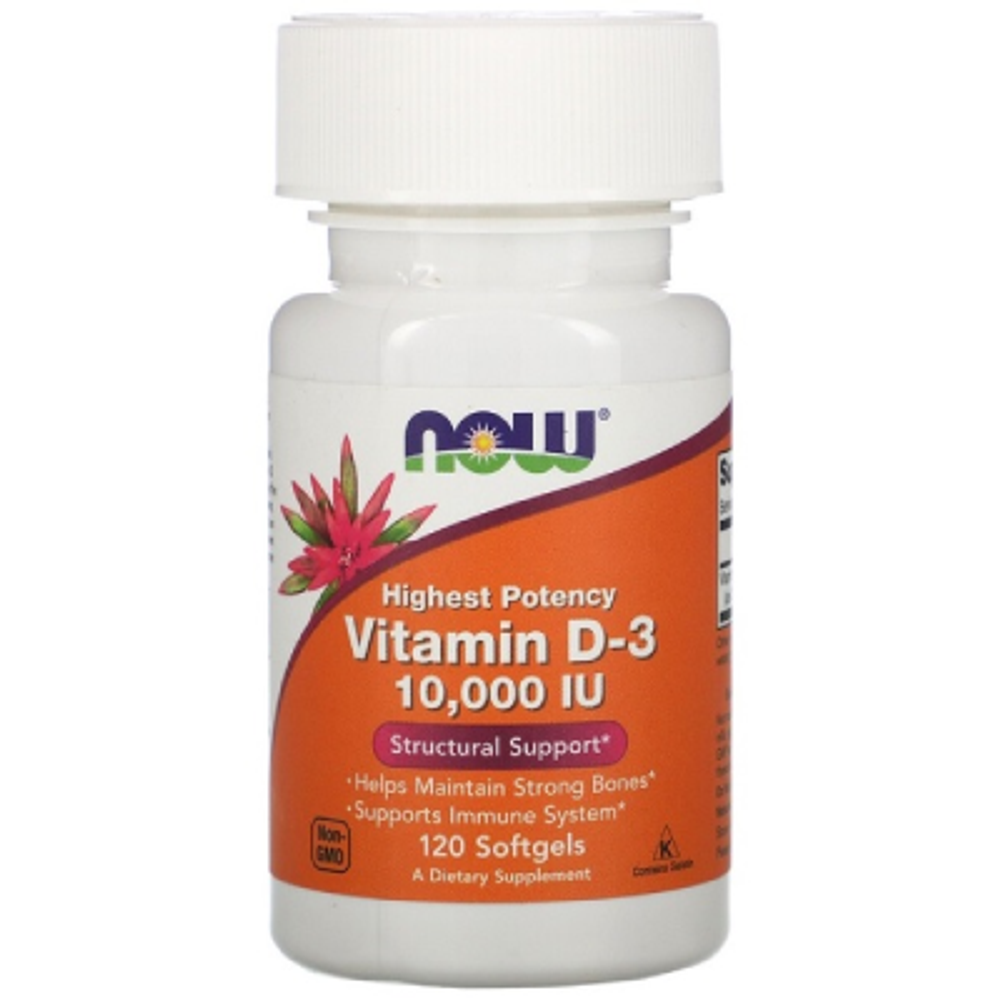 NOW Vitamin D3 10000 IU 120 гелевых капсул