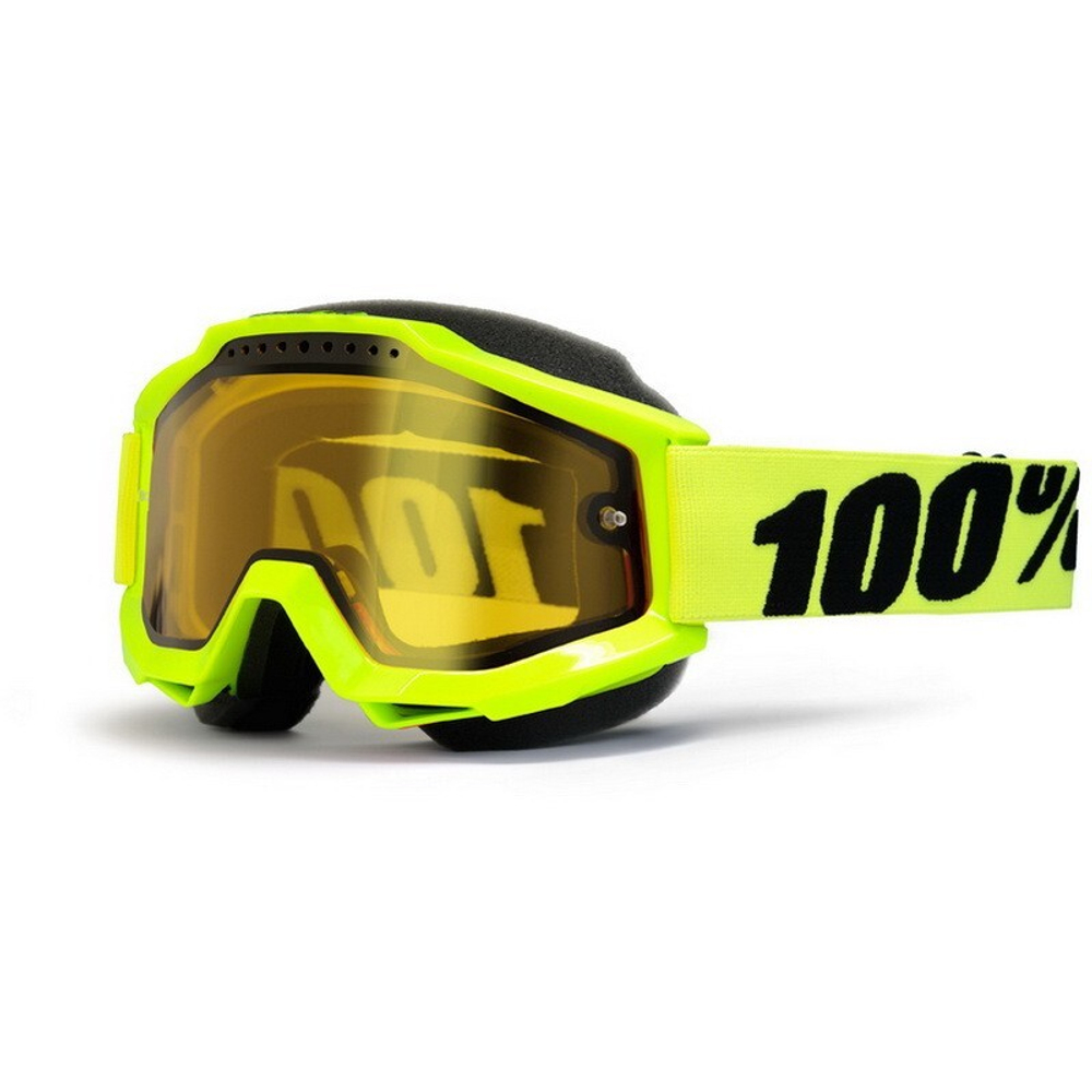 Очки 100% Accuri Snowmobile Gunmetal / Yellow Vented Dual Lens w/Pins (50203-025-02)