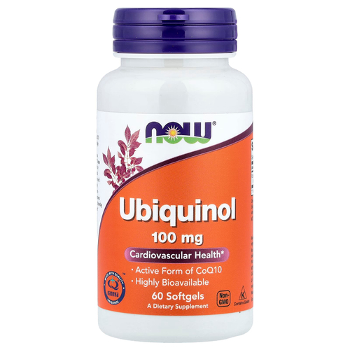 NOW Foods, Убихинол, 100 мг, 60 мягких таблеток