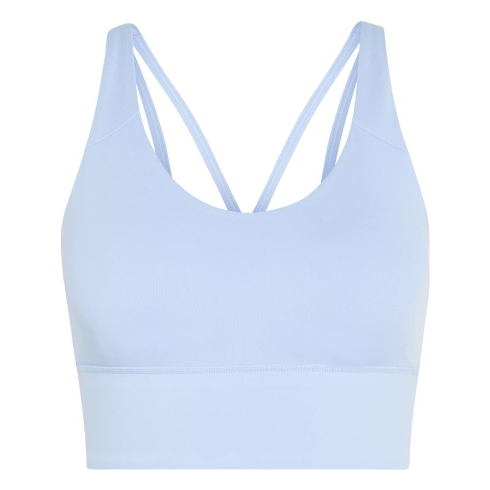 Теннисный бюстгальтер Adidas 3 Stripes Studio All Me Light Support - glow blue