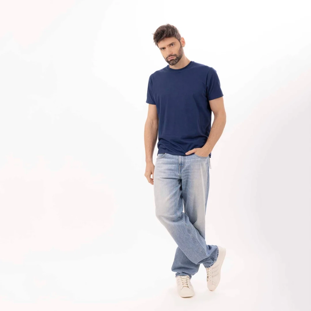 Футболка однотонная Bowery NYC Vintage Jersey Mood Indigo