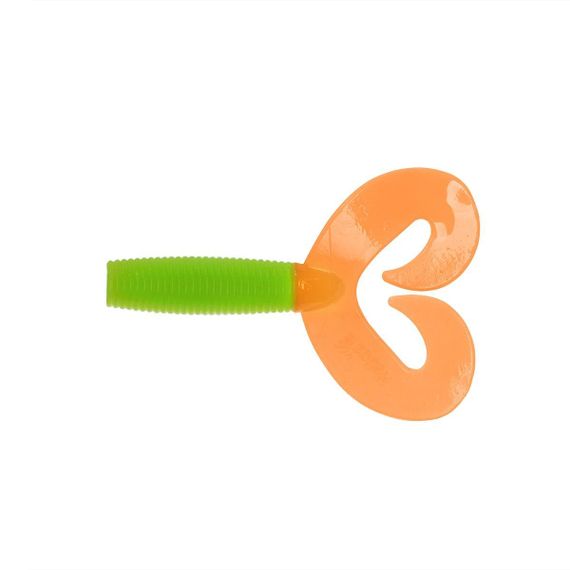 Твистер Helios Credo Double Tail 3,54"/9 см Lime &amp; Orange 5шт. (HS-28-020)