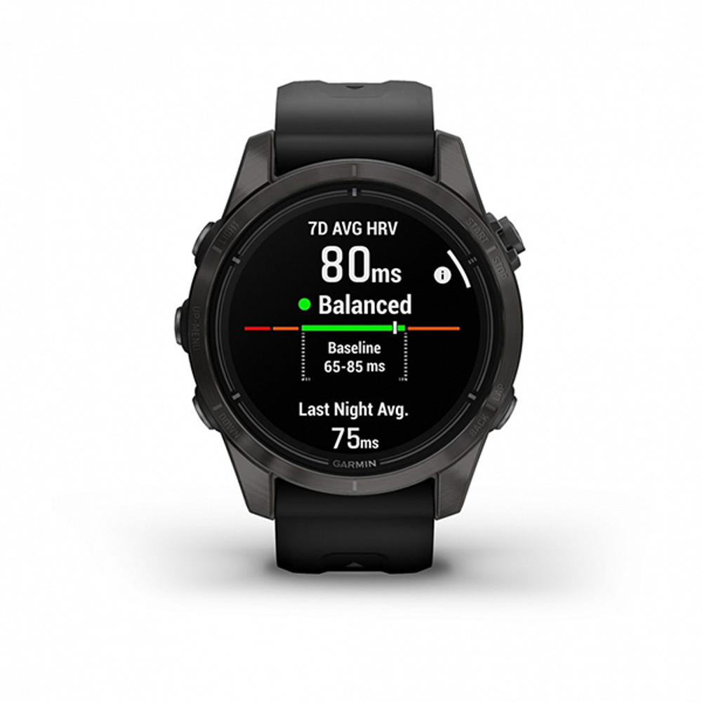Умные часы Garmin Epix Pro (Gen 2) угольно-серый, черный ремешок