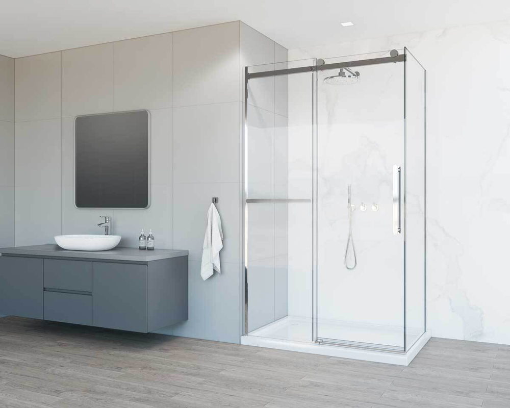 Душевой уголок Комо Софт (Como Soft) VSR-1CS1012CL, 1200*1000, хром, стекло прозрачное,