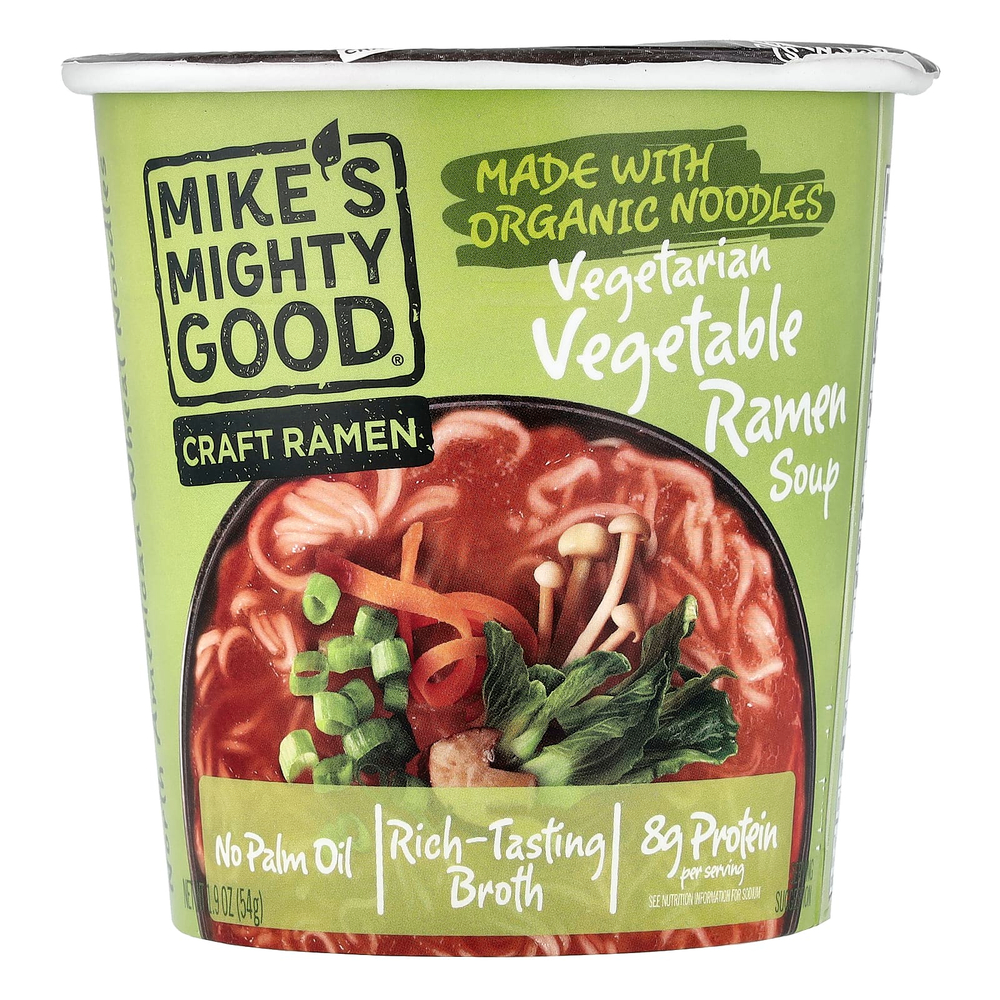 Mike's Mighty Good, Craft Ramen, вегетарианский овощной суп рамен, 54 г (1,9 унции)