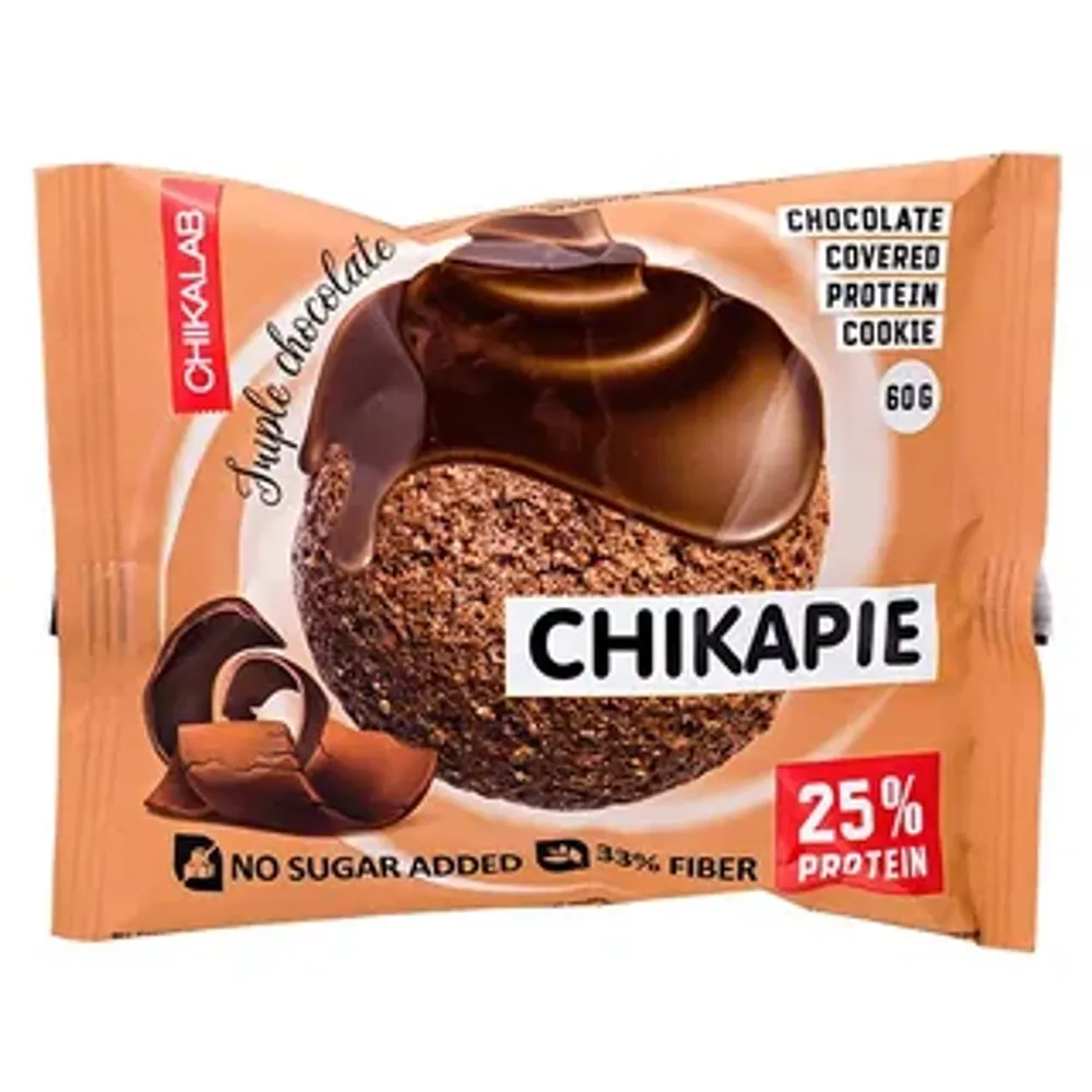 Печенье глазированное с начинкой "Тройной шоколад", ТМ "CHIKALAB" 60гр.х 9