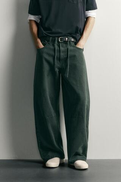 БРЮКИ BARREL FIT НА КУЛИСКЕ — ZARA