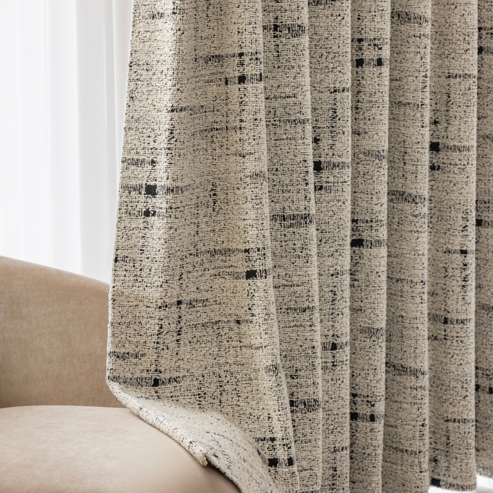 Шерстяная портьерная ткань «Pearl Tweed» — натуральная шерсть с мелким твидовым переплетением в светлой гамме