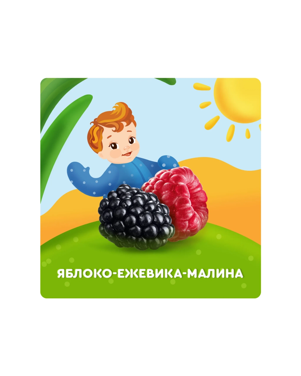Пюре Агуша Яблоко-ежевика-малина с 5 мес 90 г