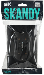 SKANDY Розетка 2-местная с заземлением без защитных шторок 16А в сборе SK-R08Bl черный IEK