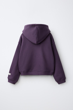 ZARA ХУДИ С НАШИВКОЙ, БАКЛАЖАННЫЙ
