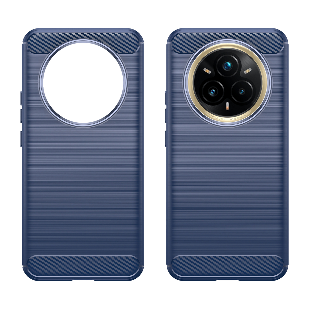 Чехол синего цвета на Realme 14 Pro+ Плюс, серия Carbon (дизайн под карбон) от Caseport