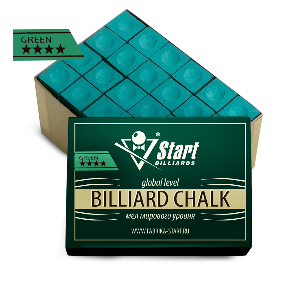 Мел Startbilliards 4 звезды зеленый (72шт)