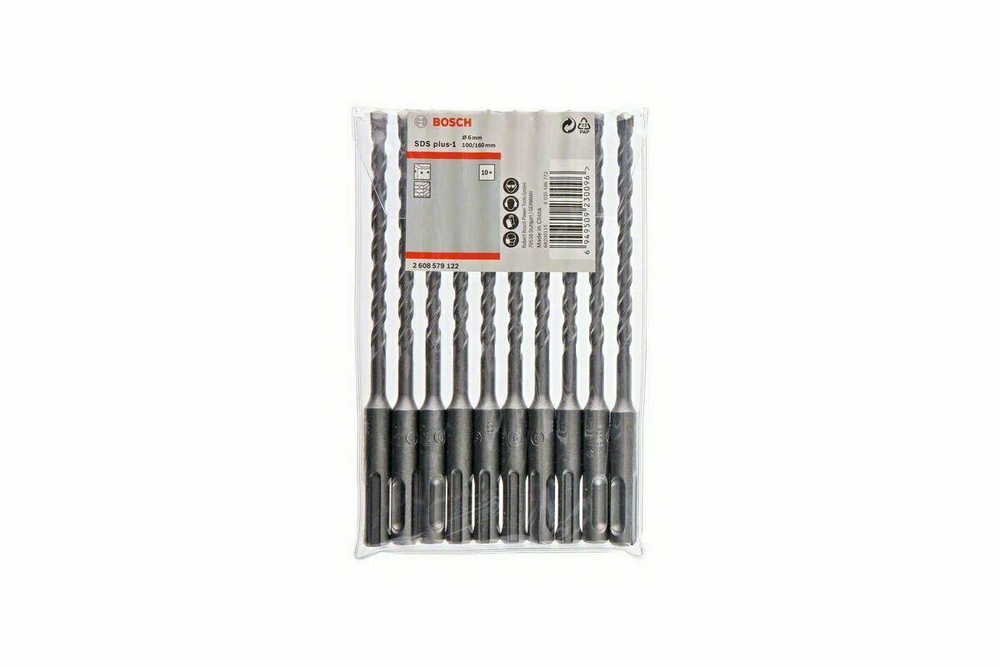 БУР ПО БЕТОНУ BOSCH SDS PLUS-1 6X100X160ММ 10  2608579122