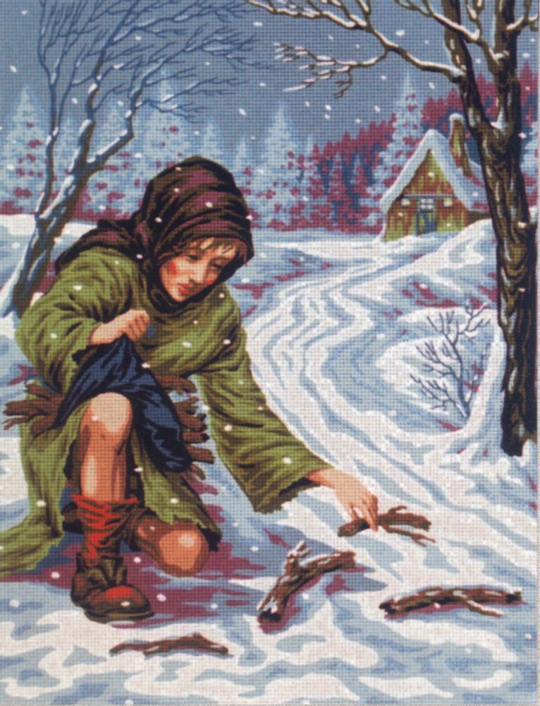 Рисунок для вышивания Soulos (канва жесткая), Женщина, собирающая хворост, 45х60 см Рисунок для вышивания Soulos (канва жесткая), Женщина, собирающая хворост, 45х60 см