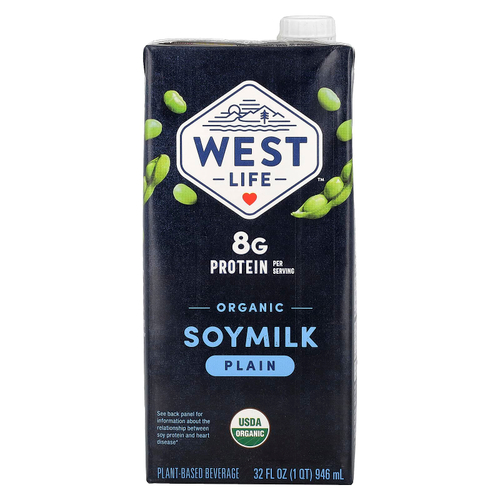 West Life, органическое соевое молоко, без добавок, 946 мл (32 жидк. унции)