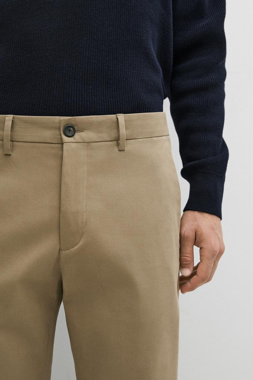 Massimo Dutti Зауженные брюки из смесового хлопка, жженый