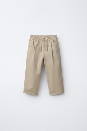 ZARA БАЗОВЫЕ БРЮКИ ЧИНОС, БЕЖЕВЫЙ