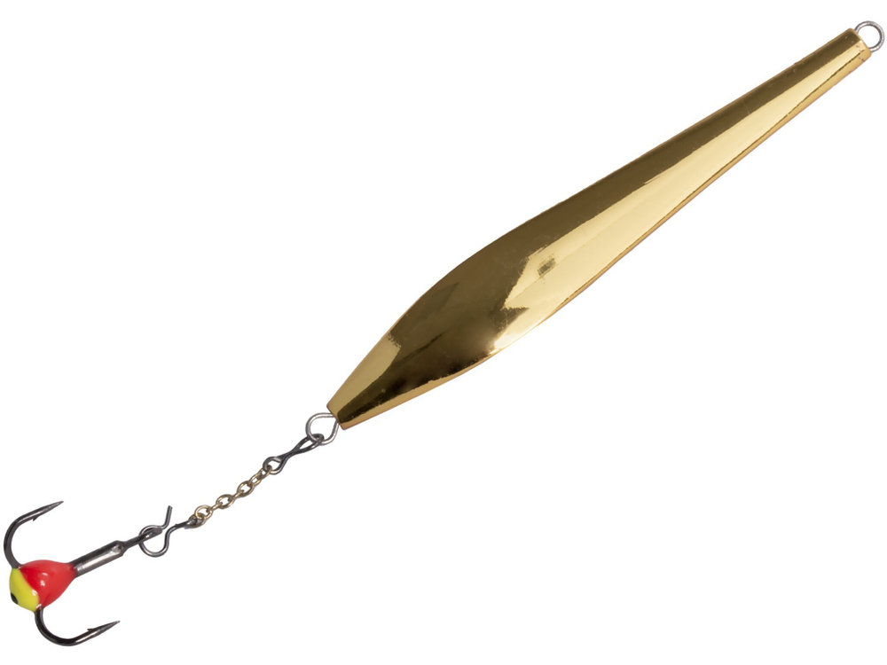 Блесна вертикальная зимняя Lucky John DOUBLE BLADE с цепочкой и тройником 60мм GC блистер