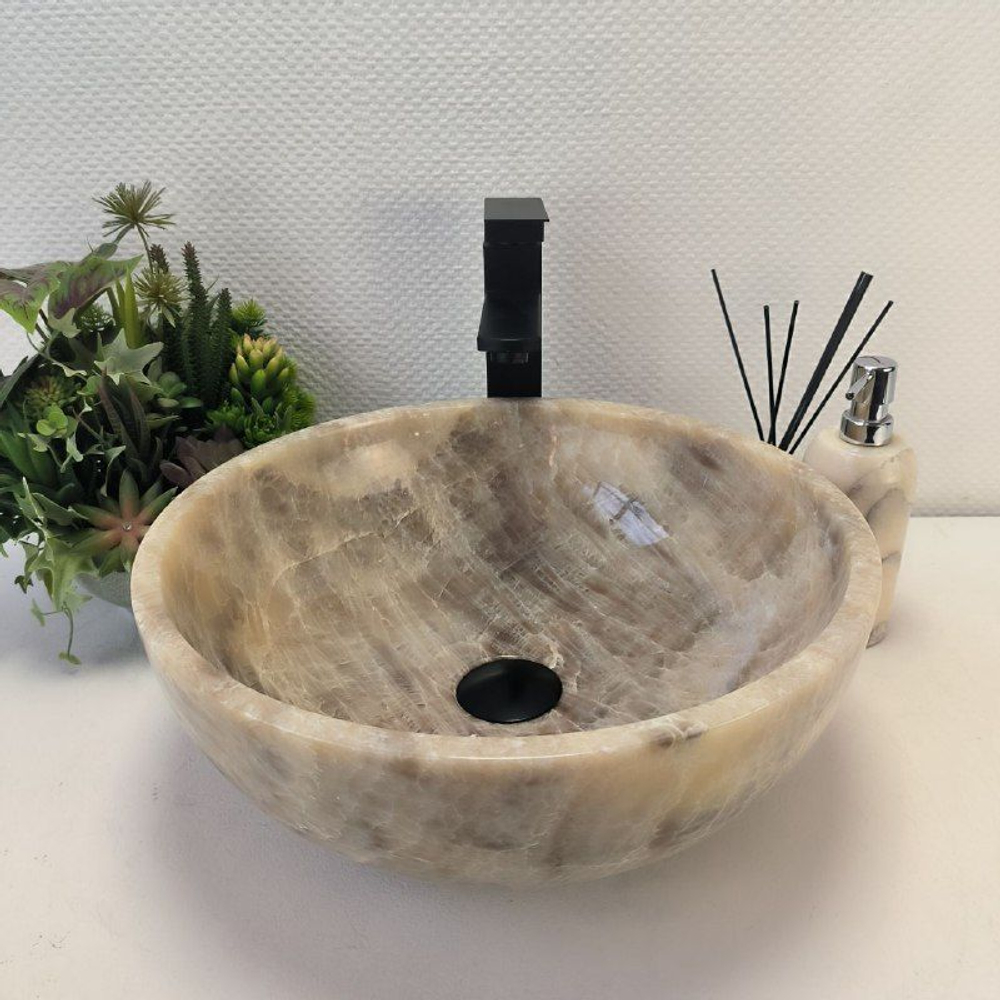 Раковина из оникса Bowl Grey BO-62939 40x40x15 из натурального камня
