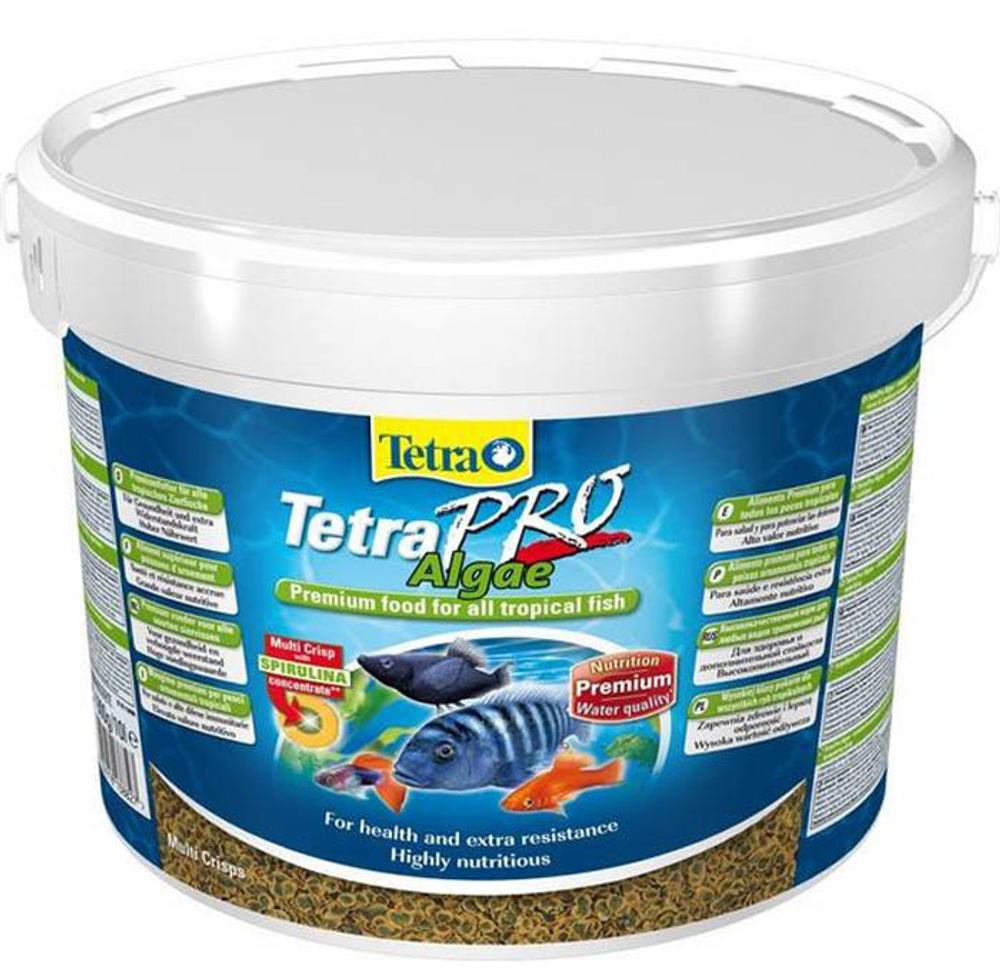 Корм для рыб TetraPro Algae Crisps, чипсы со спирулиной д/рыб 10л.