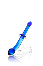 Фаллоимитатор двусторонний Sexus Glass стеклянный, синий, 24 см (Цвет: синий)