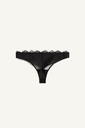 ZARA КРУЖЕВНЫЕ ТРУСИКИ - LIMITED EDITION , ЧЕРНЫЙ