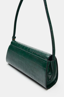 ZARA СУМКА С РЕЛЬЕФНЫМ ЭФФЕКТОМ, ЗЕЛЕНЫЙ