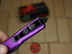 Нож Microtech UTX-85 S/E - фиолетовая рукоять, стандартный клинок, сатин + запчасти RK-397