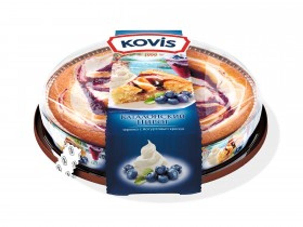 Пирог Каталонский бисквитный черника с йогуртовым кремом Kovis 400г (6шт)